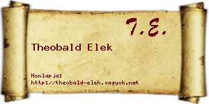 Theobald Elek névjegykártya